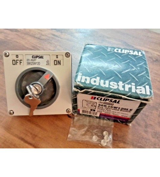 Clipsal 56 Series 56K2SW120LE Key Operated Switch Single Pole