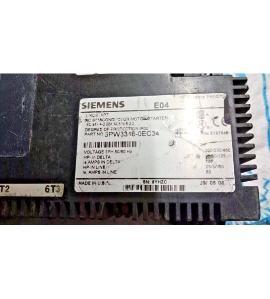 Siemens Sikostart 3RW3346-0EC34 AC Semiconductor Motor Starter E04