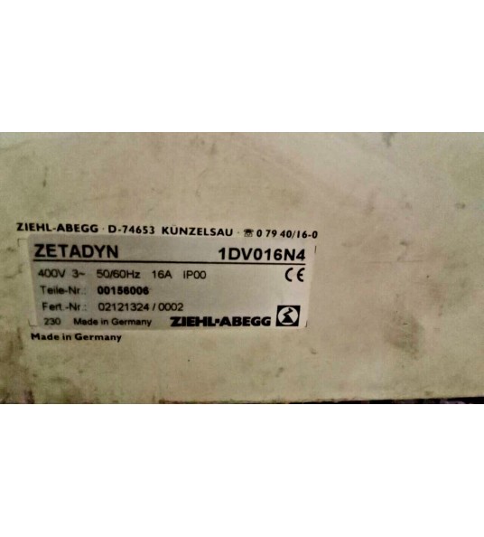 Ziehl-Abegg Zetadyn 1DV 1DV016N4 Frequency Inverter