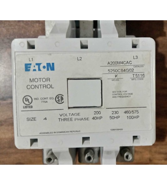 Eaton a200m4cac motor control