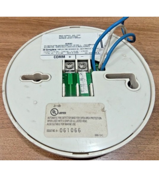 Simplex 4098-9789e smoke detector base