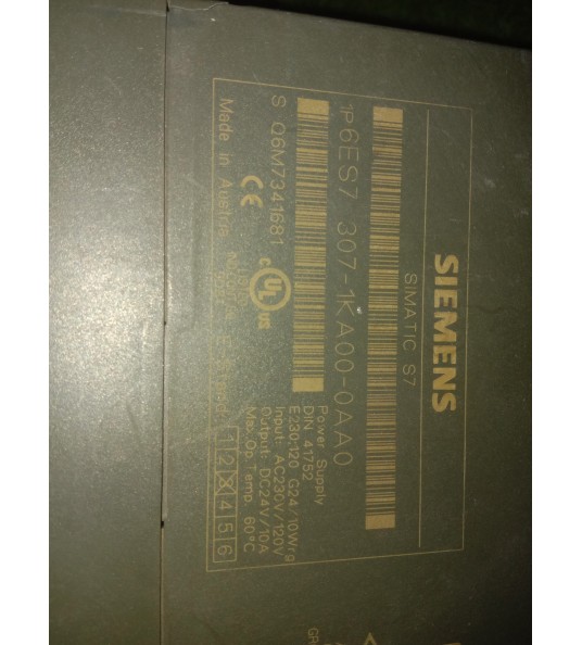 Siemens Simatic s7 Power Supply 6es7 307-1ka00-0aa0